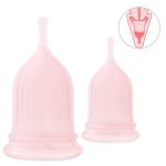2pcs Reusable Medical Grade Silicone Collapsible Clean Menstrual Cup Feminine Hygiene Product Lady Menstruation Cup